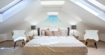 Climatisation réversible dans les combles d'une suite parentale près d'Obernai